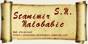 Stanimir Malobabić vizit kartica
